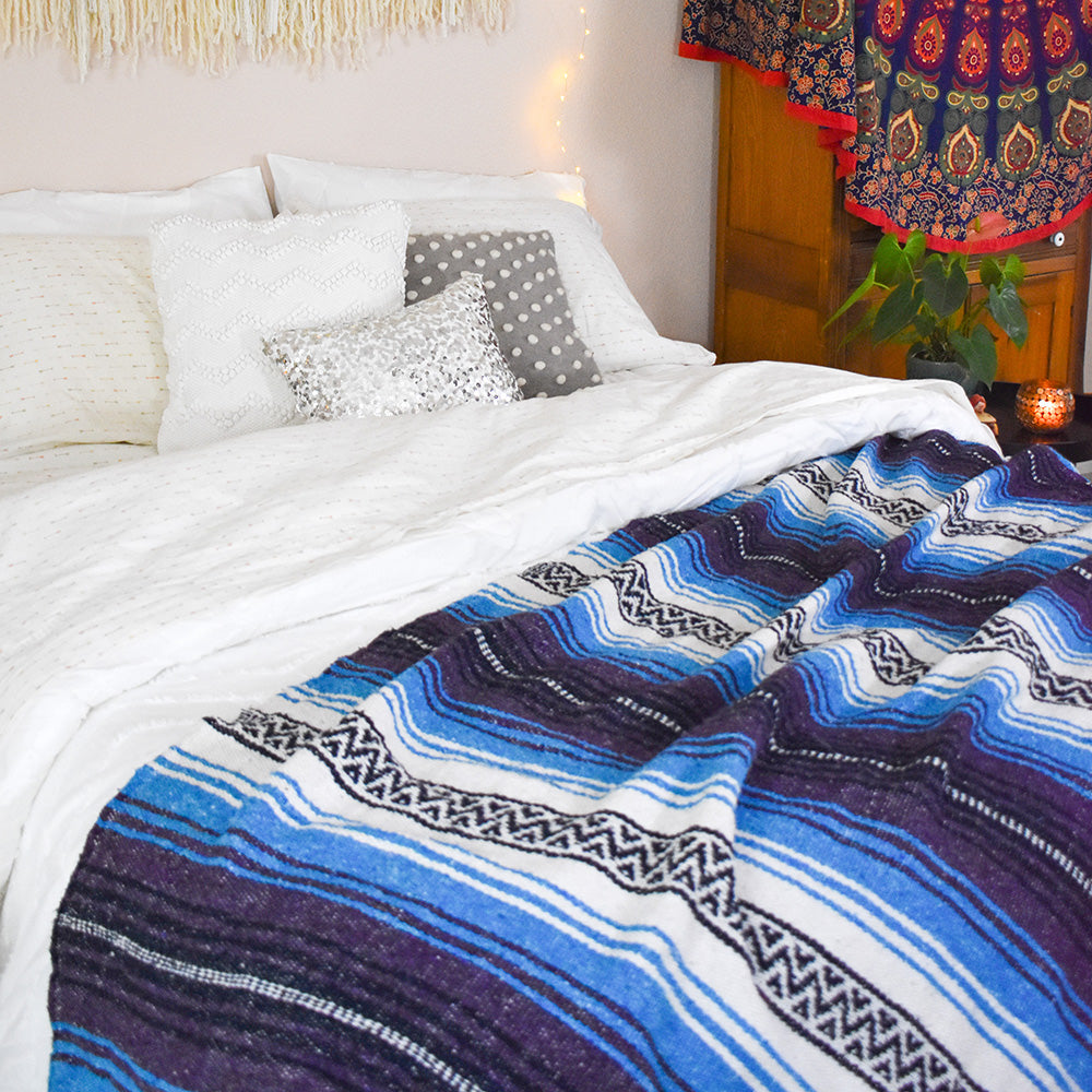 Turquoise Dream Blanket adds a splash of color the bedroom.
