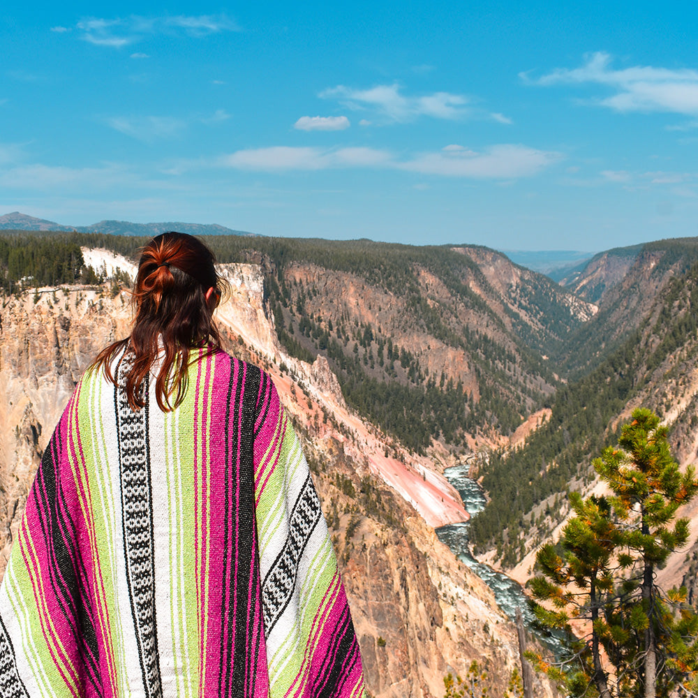 A Mexican Blanket you can take anywhere the Neon Candy Blanket is perfect for any adventure.